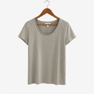 Daily Ritual Supima Cotton Gray Scoop Neck Tee Shirt  Size XL Elevated Basic